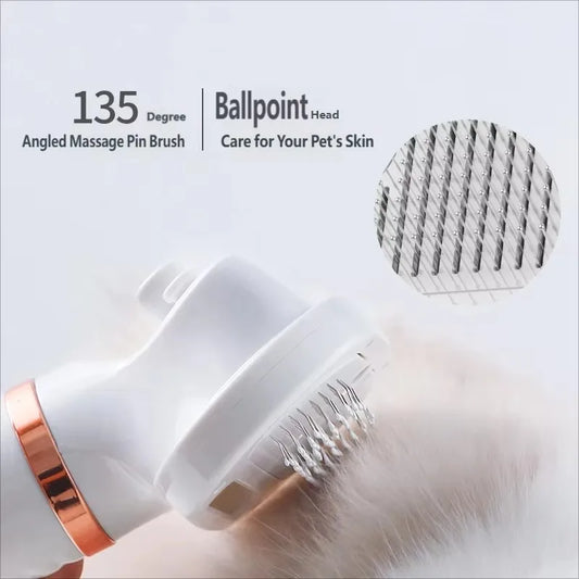 1 Piece Customization Support Pet Hair Grooming Comb Brush Massage Automatic Rechargeable Battery Simple Design Self Cleaning