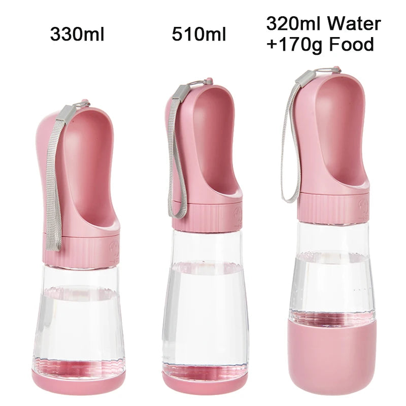 2 in 1 Dog Water Bottle Portable Water Dispenser with Food Container for Small Large Dogs Cats Golden Retriever Feeding Supplies
