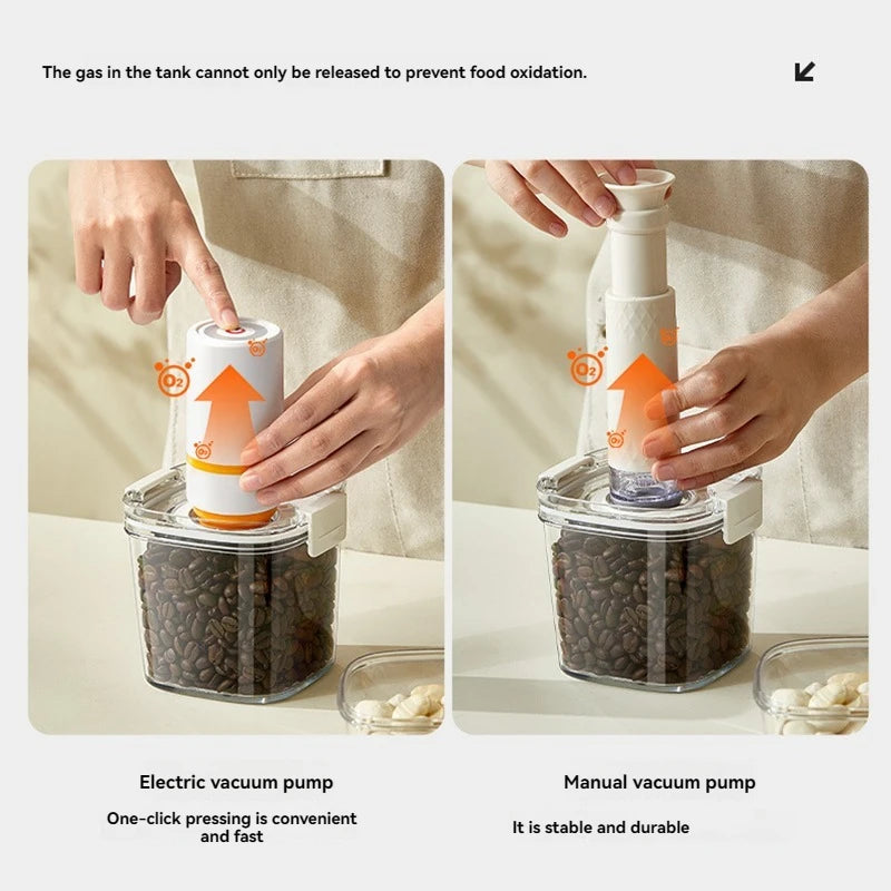Vacuum Seal Container Coffee Beans Sealed Tank Electric Vacuum Jar Cereals Rice Storage Box Moisture-Proof Sealed Canister