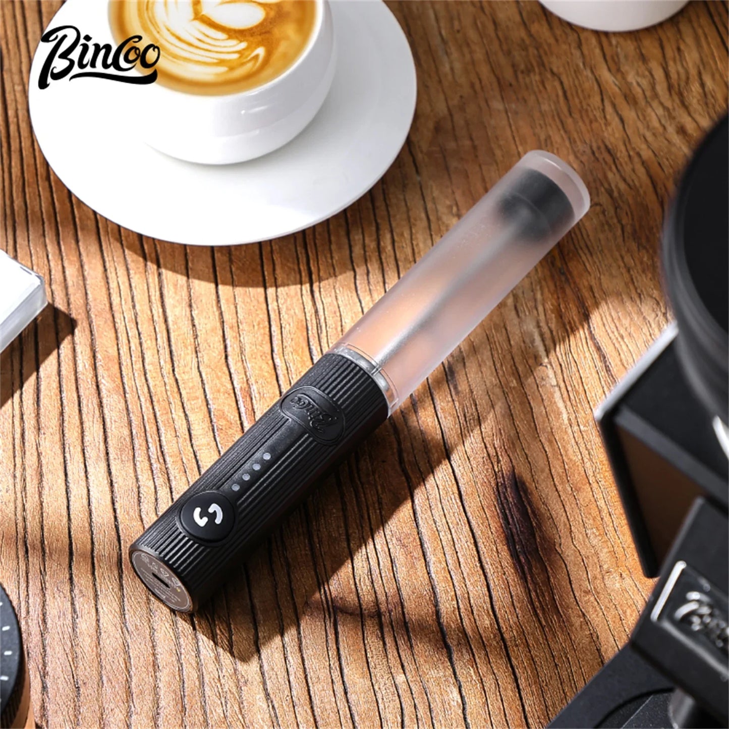Bincoo UPGRADED Electric Coffee Frother/MILK Whisk+Egg Beater MINI Food Blender USB Rechargeable Handheld 2 Speeds Espresso Tool