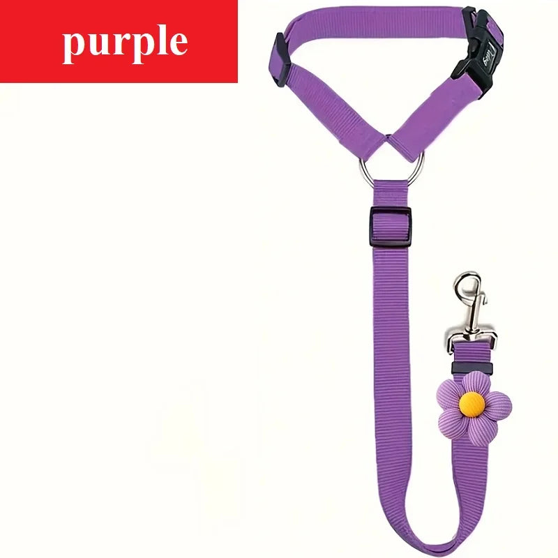 Pet Dog Cat Seat Belts, Car Headrest Restraint Reflective Adjustable Safety Leads Vehicle Seatbelt Harness for Dogs and Cats