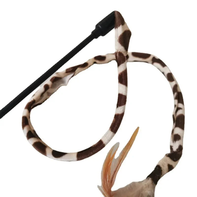 Simulation Feather Interactive Cat Toys Funny Feather Cat Stick Toy for Kitten Playing Teaser Wand Toys Cat Supplies Accessories