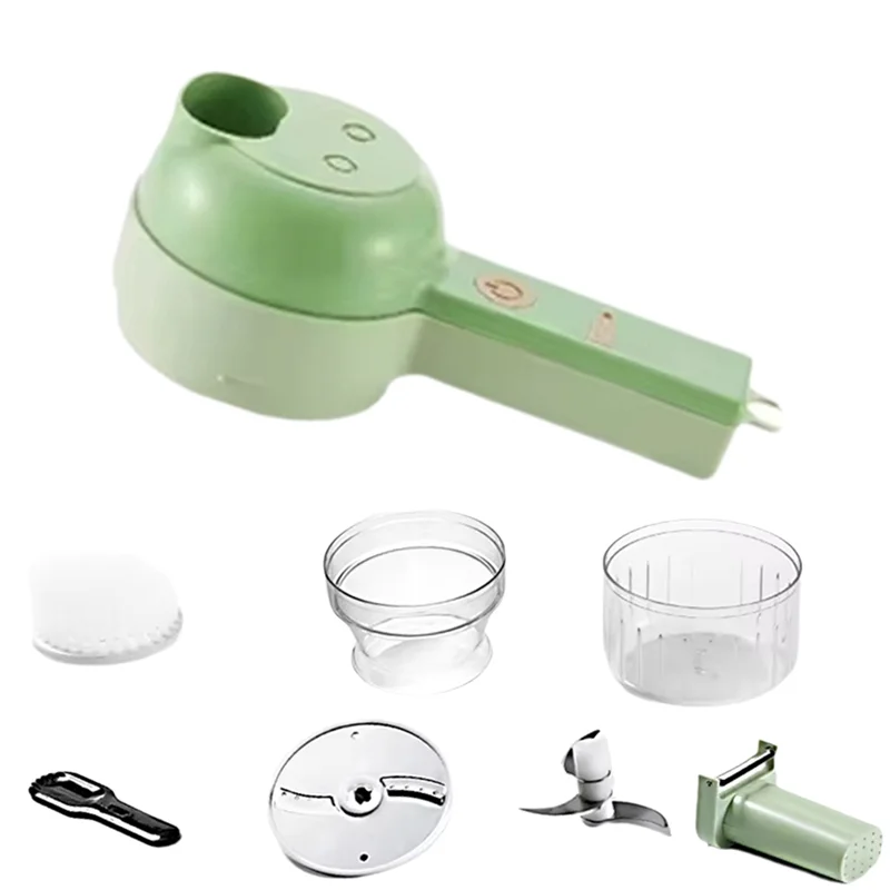 B90B-5 In 1 Electric Vegetable Cutter Set Portable, Rechargeable, Chopper Machine For Pepper,Garlic& Meat