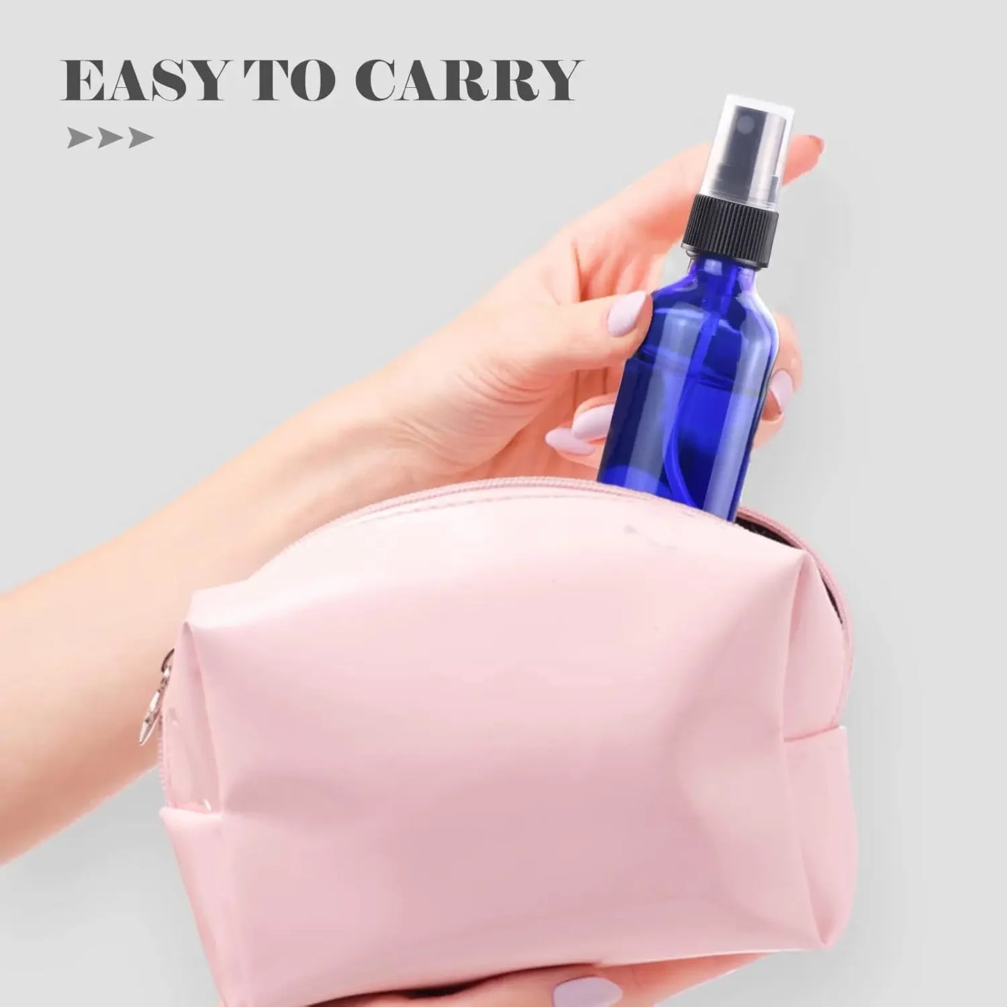 1 Piece 5ml /100ml Blue Glass Spray Bottle with Mist Sprayer for Essential Oil Refillable Portable Travel