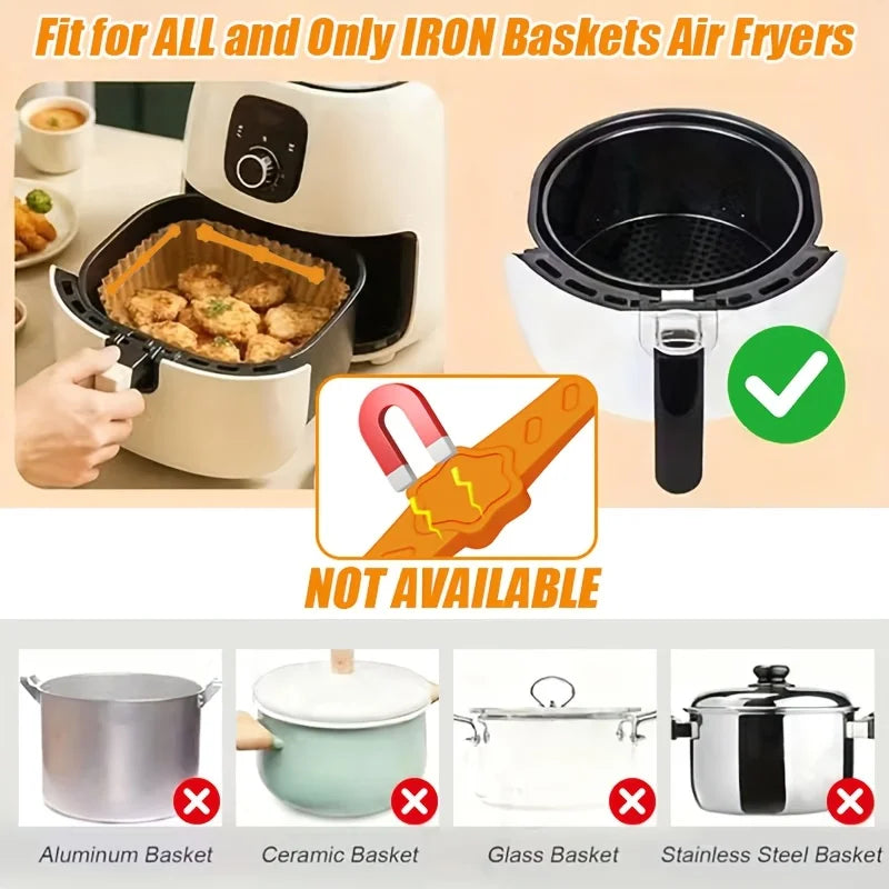 4/8PCS Air Fryer Magnet Silicone Buckle for Holding Down Air Fryer Parchment Paper Liners Prevent The Paper Gasket From Burning