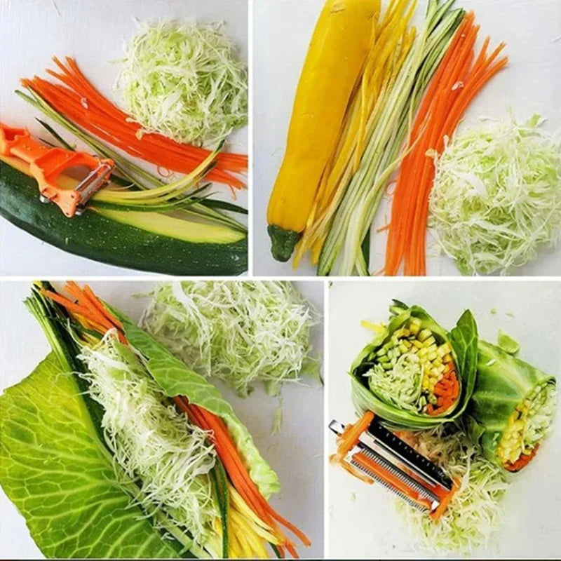2Pcs Multi-functional Kitchenware Set, Upgraded Julienne Peeler Vegetable Peeler, All Kinds of Fruits and Vegetables Slicer