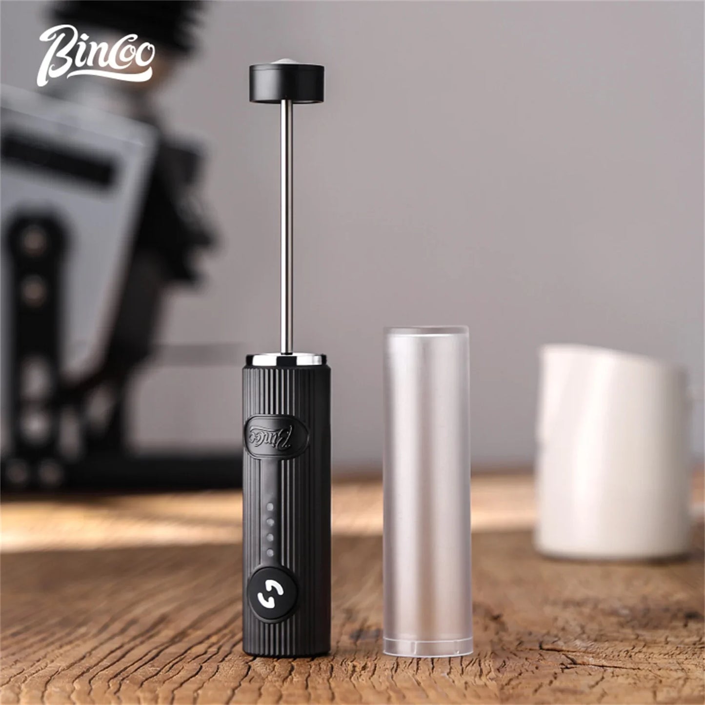 Bincoo UPGRADED Electric Coffee Frother/MILK Whisk+Egg Beater MINI Food Blender USB Rechargeable Handheld 2 Speeds Espresso Tool