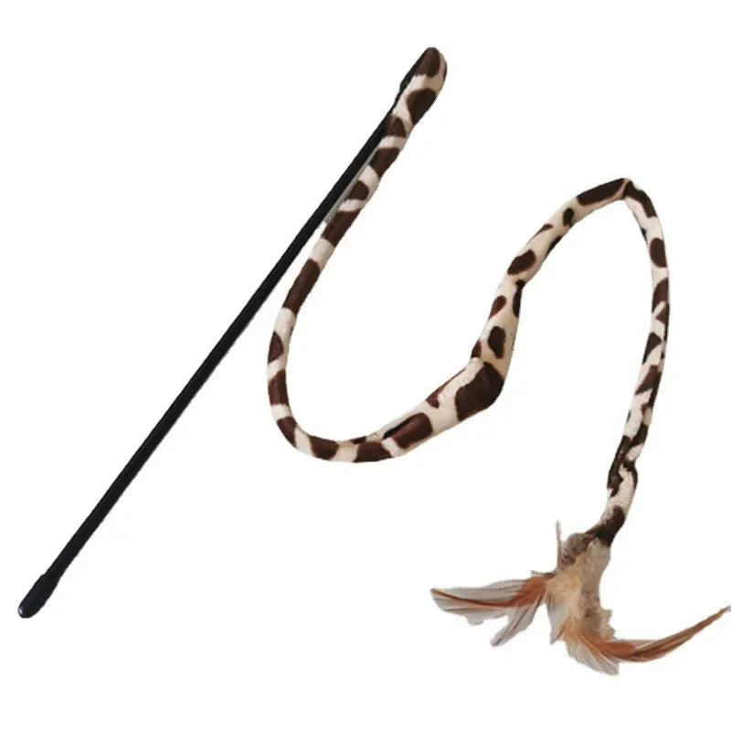 Simulation Feather Interactive Cat Toys Funny Feather Cat Stick Toy for Kitten Playing Teaser Wand Toys Cat Supplies Accessories