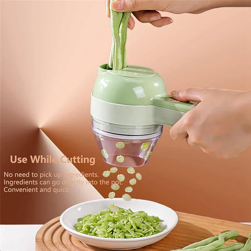 B90B-5 In 1 Electric Vegetable Cutter Set Portable, Rechargeable, Chopper Machine For Pepper,Garlic& Meat