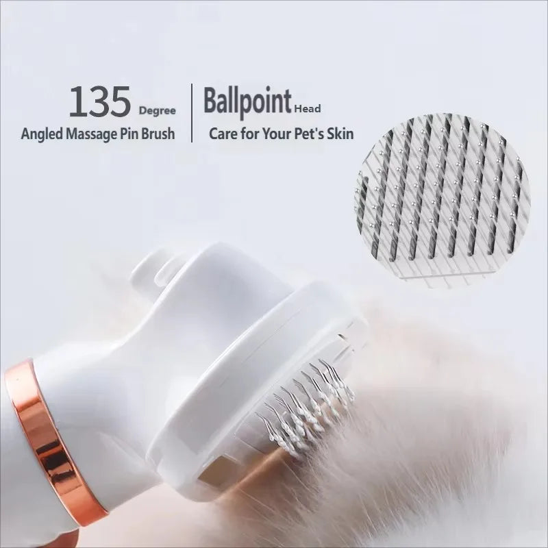 1 Piece Customization Support Pet Hair Grooming Comb Brush Massage Automatic Rechargeable Battery Simple Design Self Cleaning
