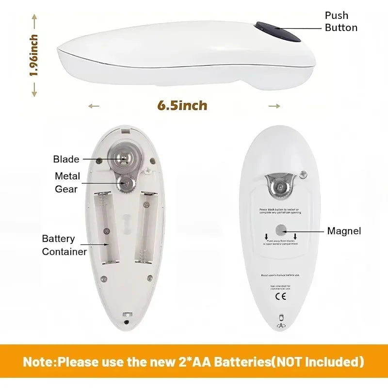 1pc Automatic Can Opener /Manual Jar Opener Tin  Touch None Sharp Edges Electric High Power Jar Tin Can Openers Kitchen Gadgets
