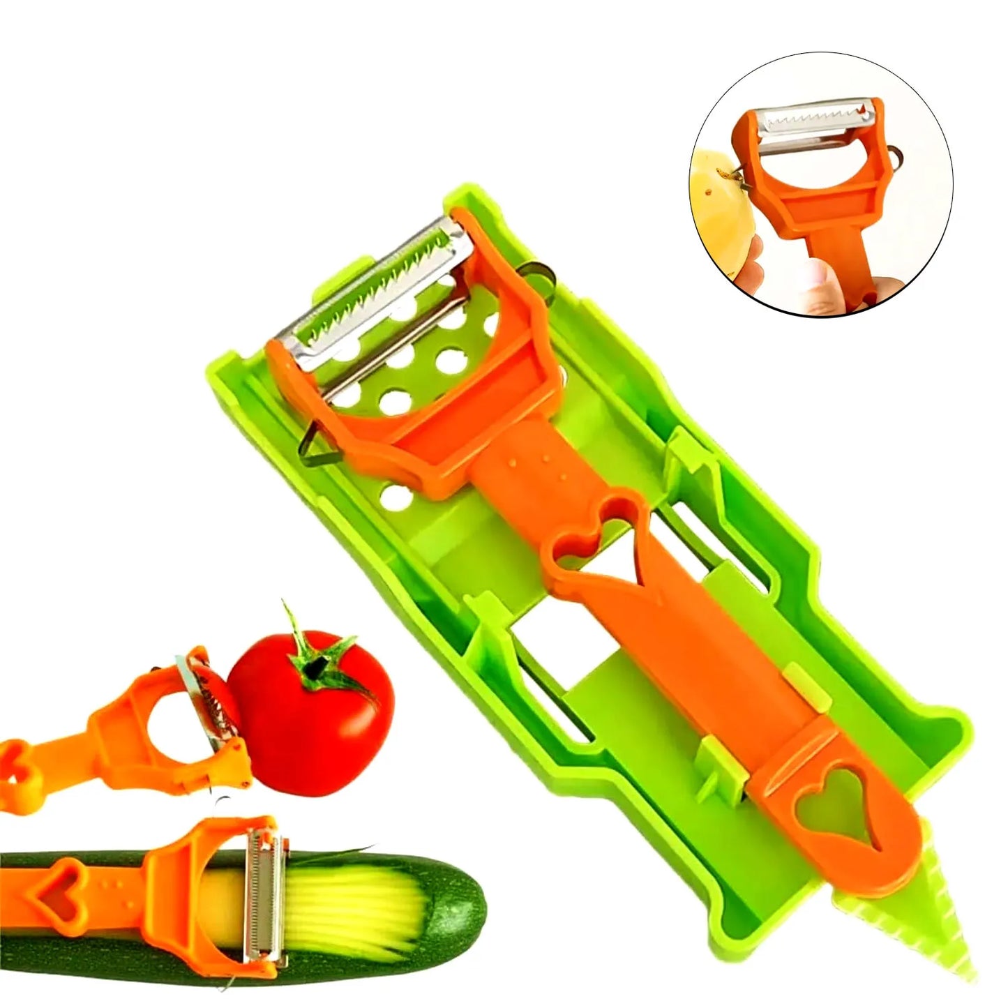 2Pcs Multi-functional Kitchenware Set, Upgraded Julienne Peeler Vegetable Peeler, All Kinds of Fruits and Vegetables Slicer