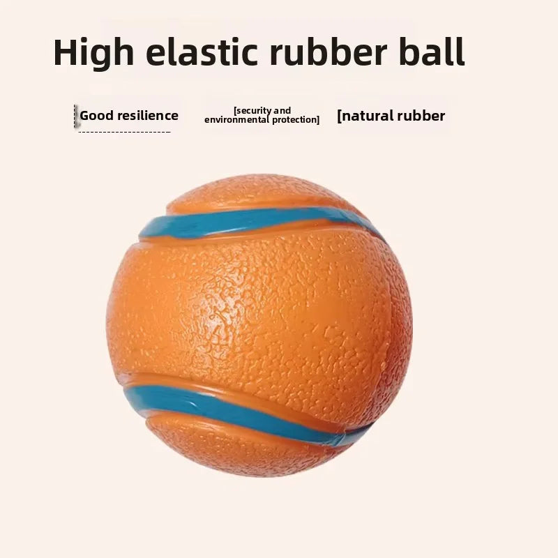 Elastic Indestructible Dog Squeaky Ball Toy Chew Resistant Interactive Pet Toy For Teeth Grinding Training Self Entertainment