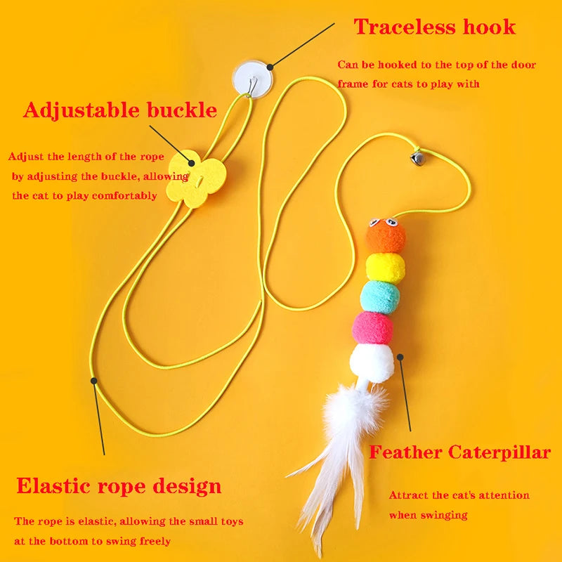Interactive Cat Toy Hanging Simulation Cat Toy Funny Self-hey Interactive Toy for Kitten Playing Teaser Wand Toy Cat Supplies