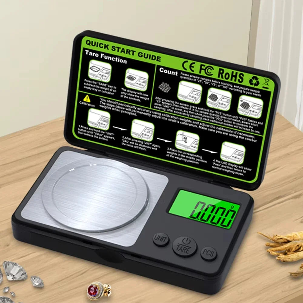 Mini Digital Scale Jewelry Milligram Scales Portable Kitchen Baking Scale 100g 0.001g High Accuracy Milligram Scall Transition