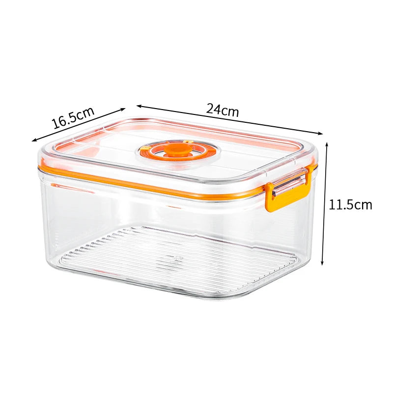 Vacuum Fresh-keeping Box Refrigerator Sealed Canister Microwavable Transparent Food Storage Container Kitchen Organizer Bento