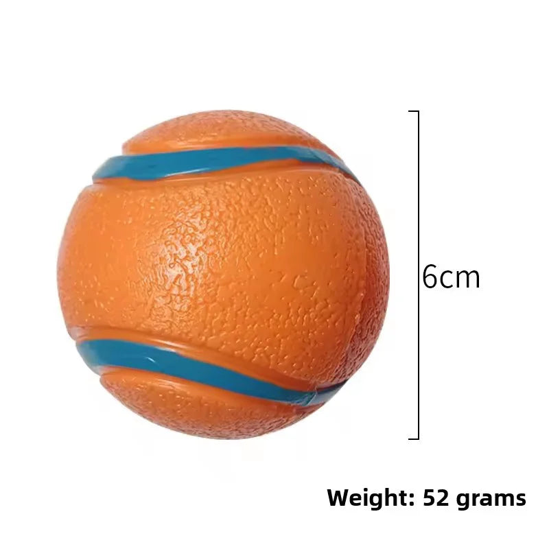 Elastic Indestructible Dog Squeaky Ball Toy Chew Resistant Interactive Pet Toy For Teeth Grinding Training Self Entertainment