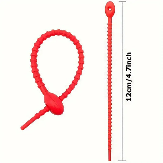 Silicone Reusable Cable Wire Organizer, Storage Holder Bag Ties Cord Management Zip Tie Twist, Multifunctional Bag Clip Food Sav