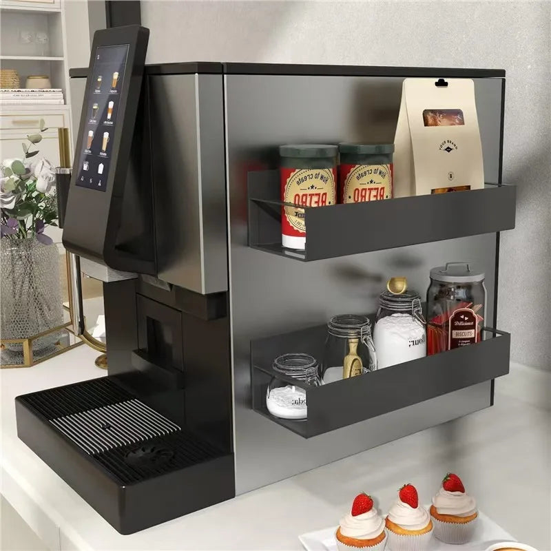 Magnetic Spice Rack for Refrigerator, Magnetic Shelf, Moveable Fridge Organizer with Hook Rack, Seasoning Organizer for Kitchen