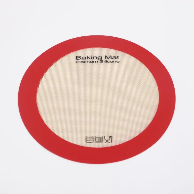 Round Silicone Baking Mat,Non-Stick Reusable Air Fryer Liner, Oven Safe Pastry Parchment Sheet for Cake Cookies Pizza Easy Clean