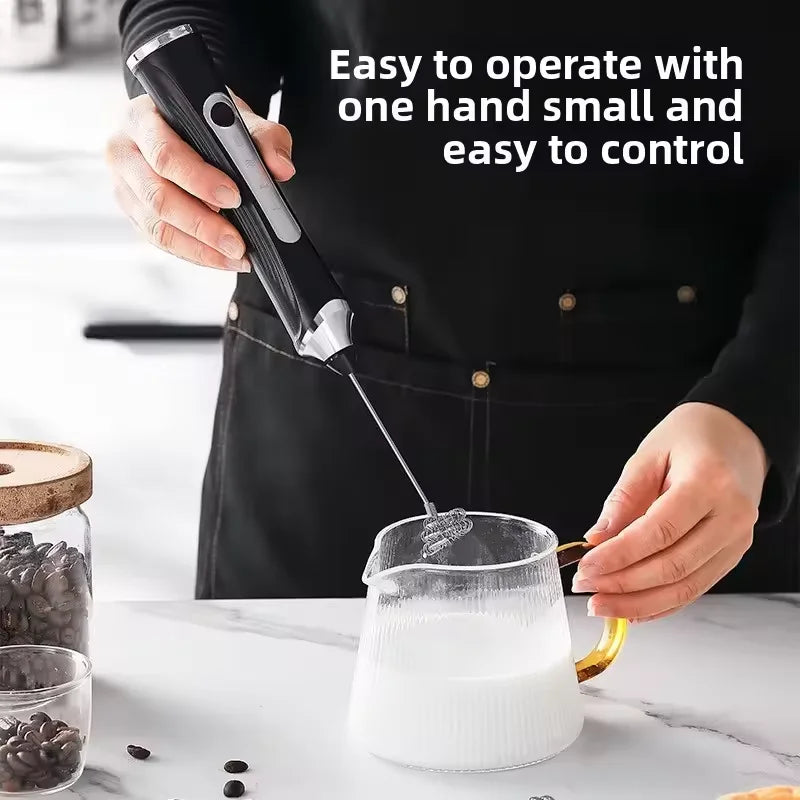 USB Electric Milk Frother Handheld Milk Coffee Machine 3-Speed Wireless Egg Beater Kitchen Mixer Multifunctional Food Mixer