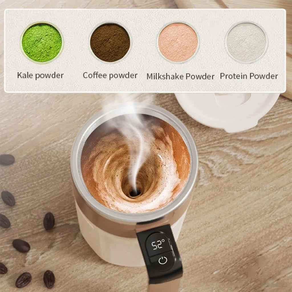 400ML Self Stirring Coffee Mug with Temperature Display Stainless Steel Mixer Rechargeable Automatic Stirring Cup with Lid