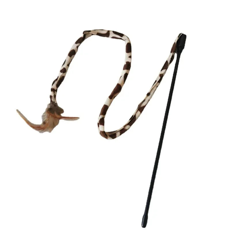 Simulation Feather Interactive Cat Toys Funny Feather Cat Stick Toy for Kitten Playing Teaser Wand Toys Cat Supplies Accessories
