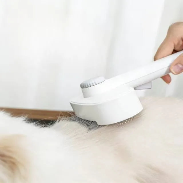 Pet Detangling Brush - Self-Cleaning Grooming Comb for Dogs & Cats - Deshedding Brush for Easy Fur Removal