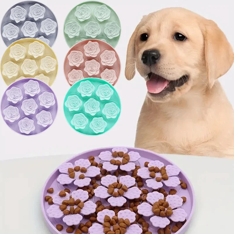 Silicone pet slow feeding mat dog licking mat round with suction cup anti-suffocation cat slow feeding mat