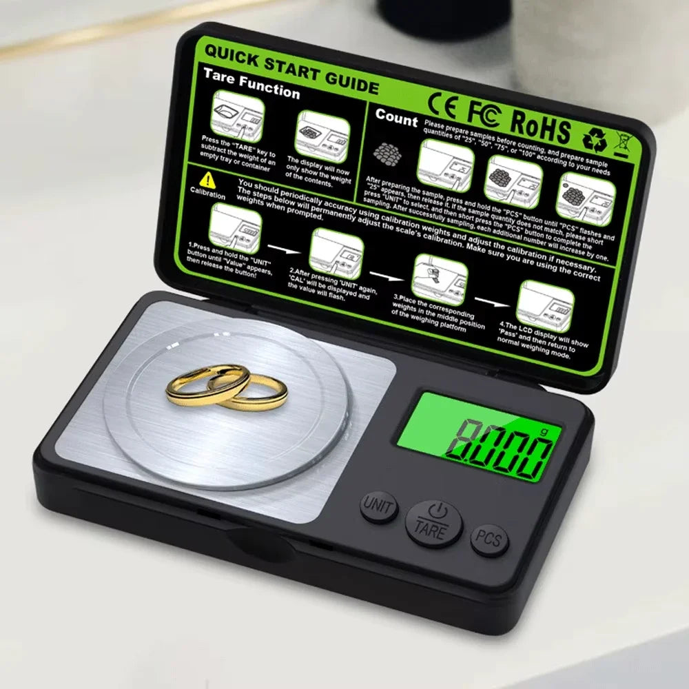 Mini Digital Scale Jewelry Milligram Scales Portable Kitchen Baking Scale 100g 0.001g High Accuracy Milligram Scall Transition