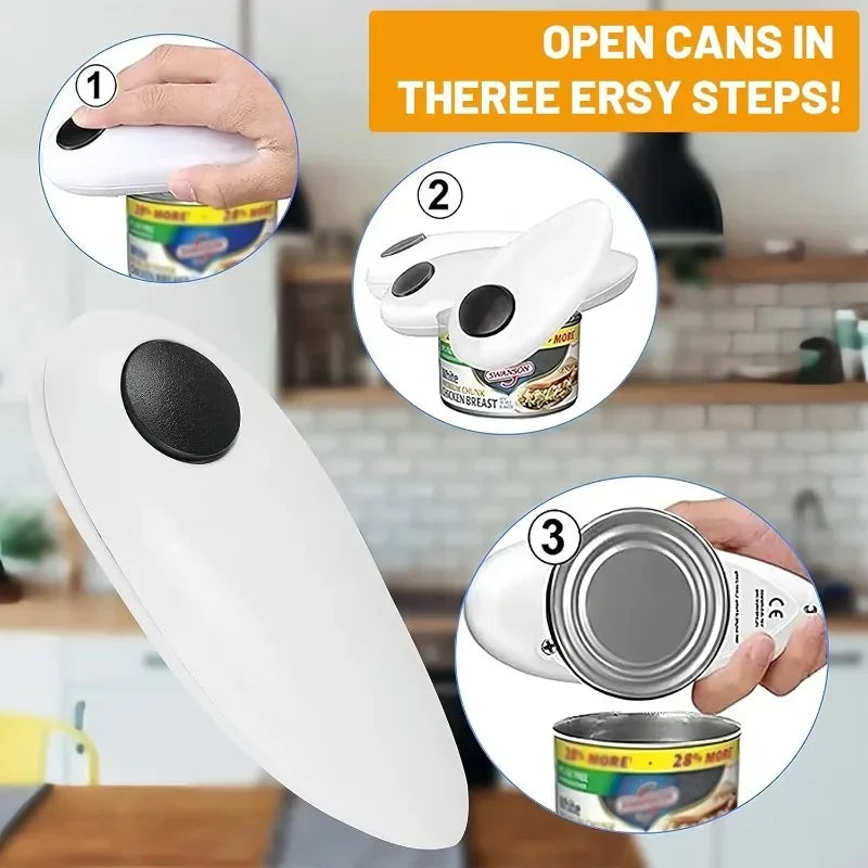 1pc Automatic Can Opener /Manual Jar Opener Tin  Touch None Sharp Edges Electric High Power Jar Tin Can Openers Kitchen Gadgets