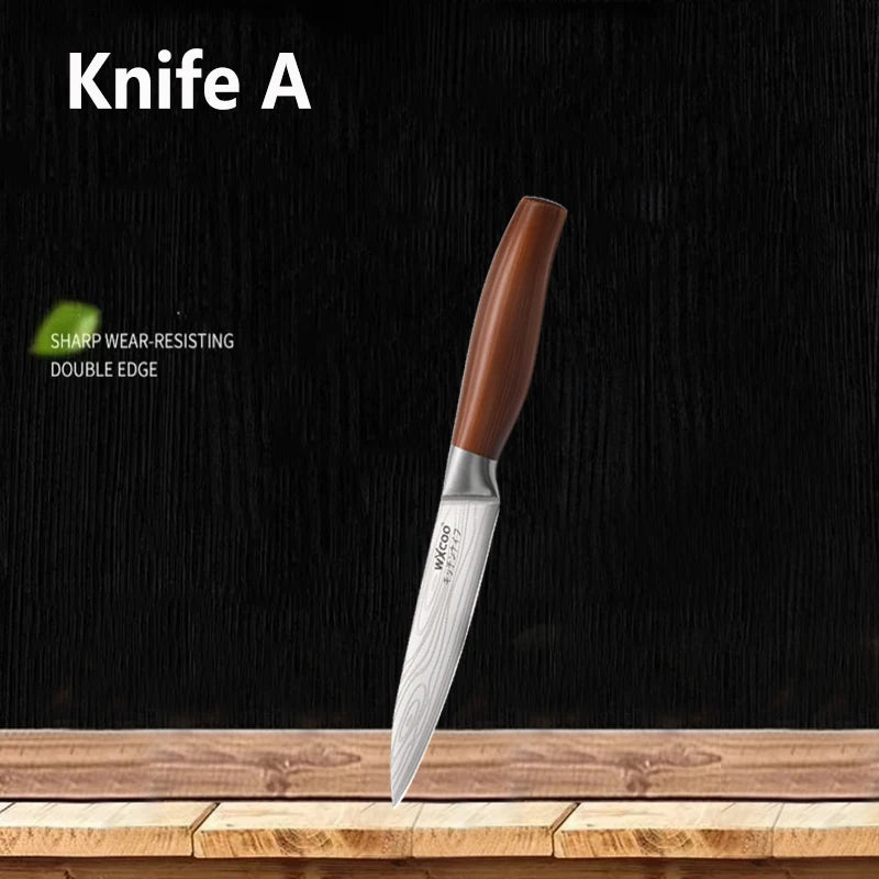1~4PCS WXCOO Kitchen Knife Set Stainless Steel Fruit Peeler Damascus Pattern Chef Knife Tools for Vegetables and Fruit Peeling