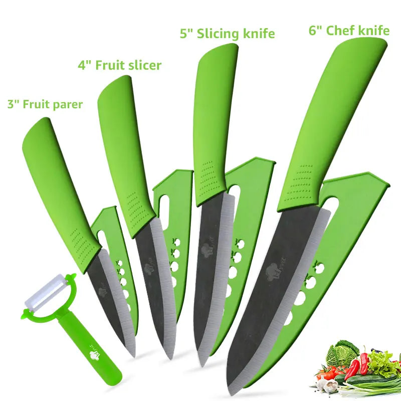 Ceramic Knives Kitchen knives Set 3 4 5 6 inch Chef knife Cook Set Chef Utility Slicer Vegetable Peeler White Zirconia Blade