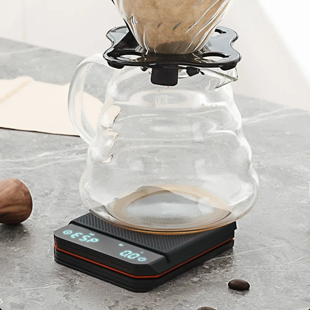 KitchenMini Coffee Scale with Timer 2kg/0.1g Accurate Scale Rechargeable Digital Kitchen Scale for Espresso and Pour-Over Coffee