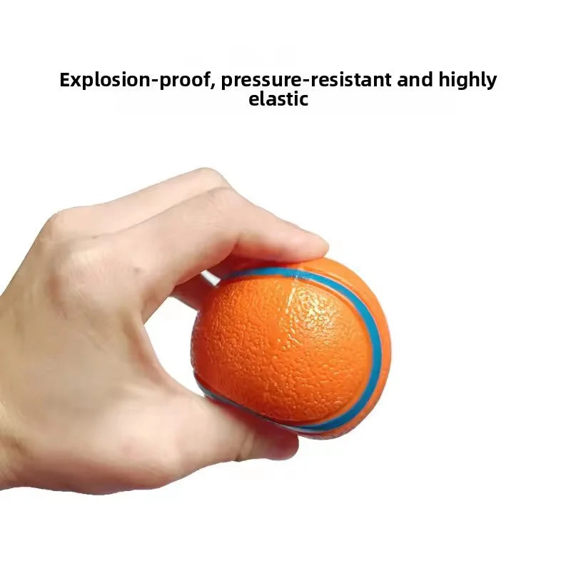 Elastic Indestructible Dog Squeaky Ball Toy Chew Resistant Interactive Pet Toy For Teeth Grinding Training Self Entertainment