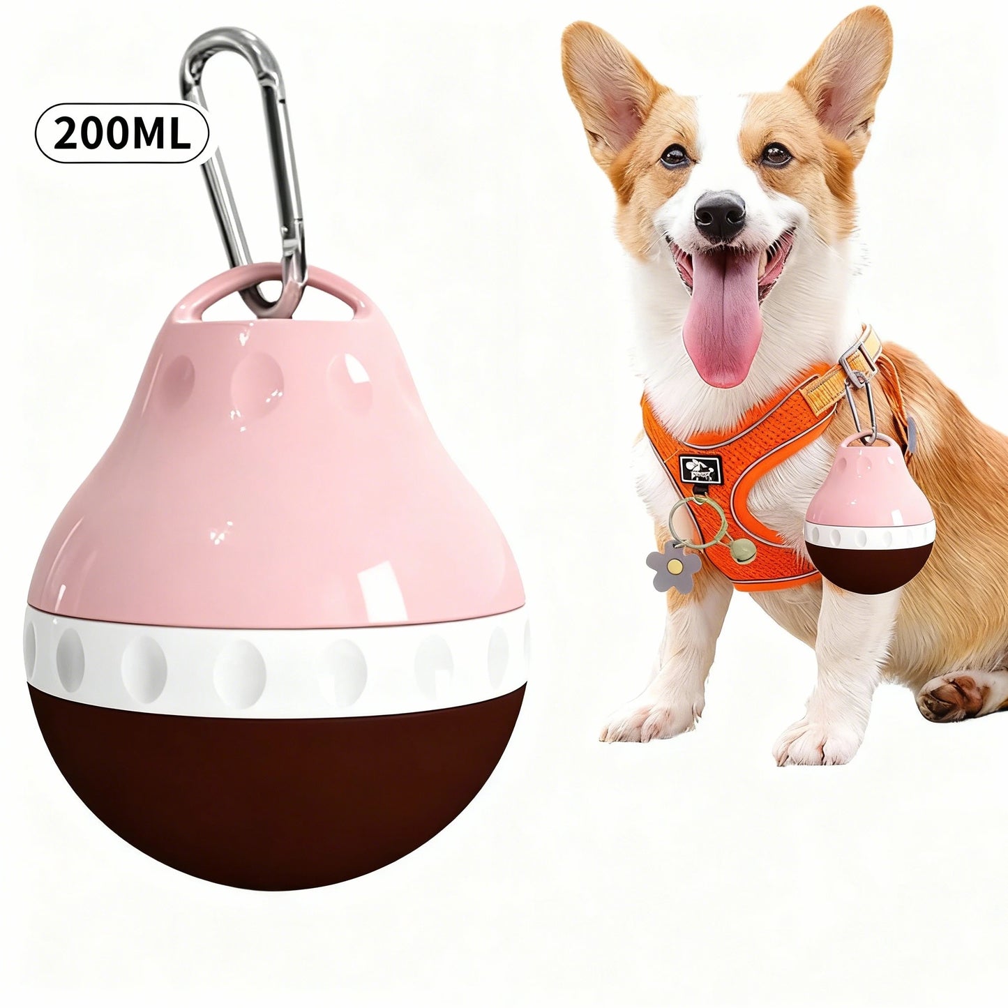 SuperDesign Portable Dog Water Dispenser Teardrop Shape Lightweight Plastic Container for Travel And Outdoor Activities Colorful