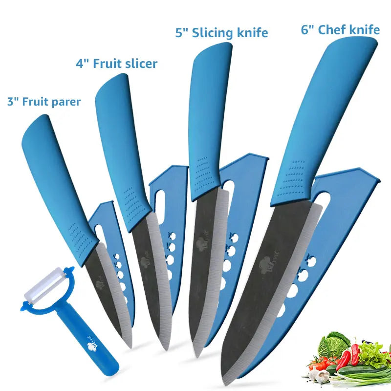 Ceramic Knives Kitchen knives Set 3 4 5 6 inch Chef knife Cook Set Chef Utility Slicer Vegetable Peeler White Zirconia Blade