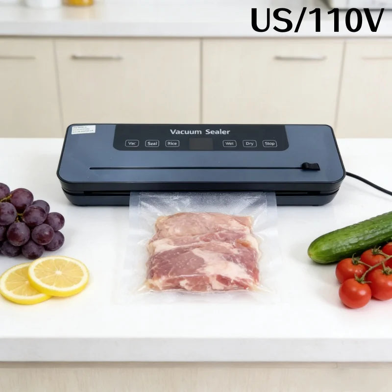2026 6-in-1 Automatic Electric Vacuum Sealer Dry/Wet Food Sealed Packaging Sealer  65KPa High-Suction Vacuum Packaging Machine