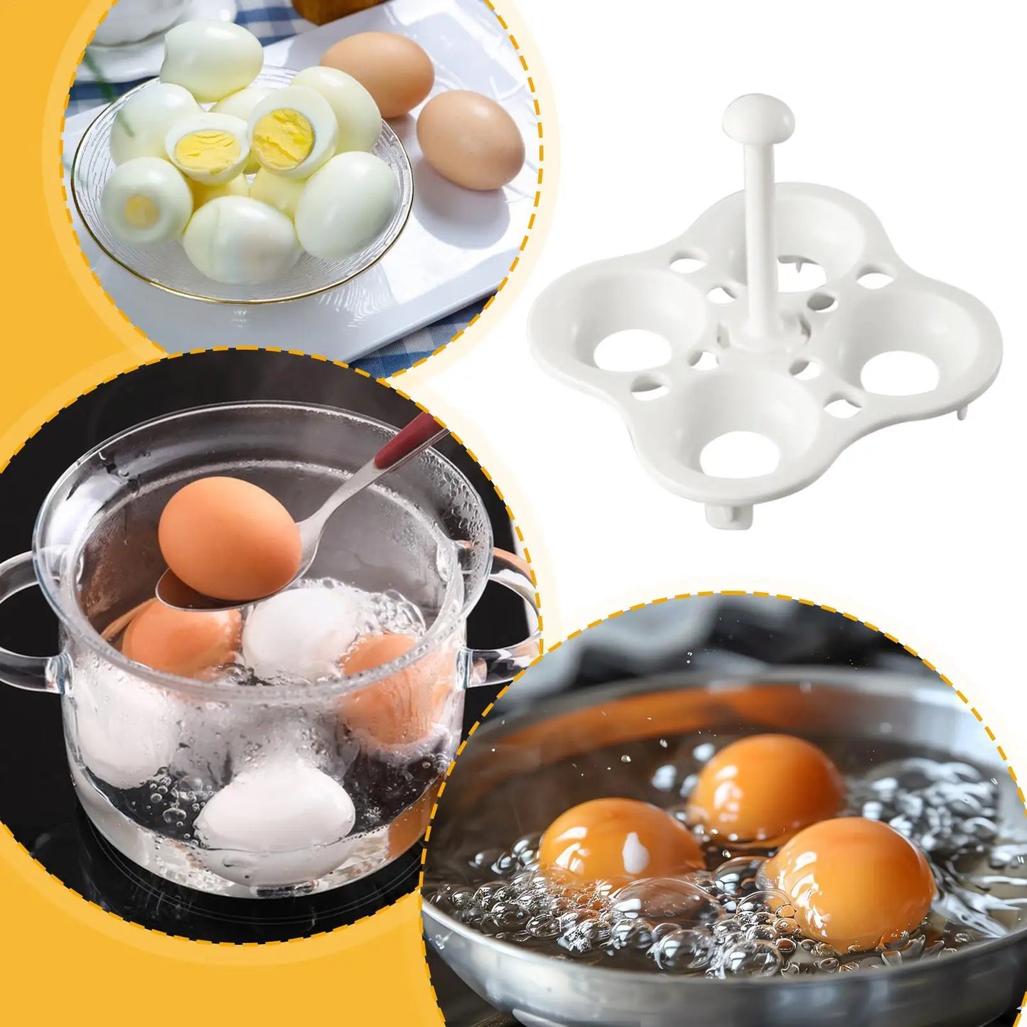 Egg Boiler Holder 4/5 Holds Egg Steamer Rack Eggs Multipurpose Steamer Rack Kitchen Accessory Holder Cooker Pot Gadget tools