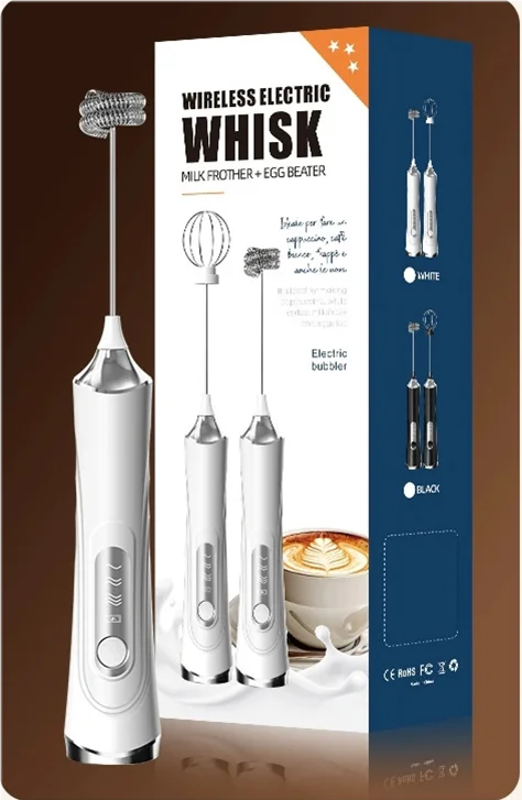 USB Electric Milk Frother Handheld Milk Coffee Machine 3-Speed Wireless Egg Beater Kitchen Mixer Multifunctional Food Mixer