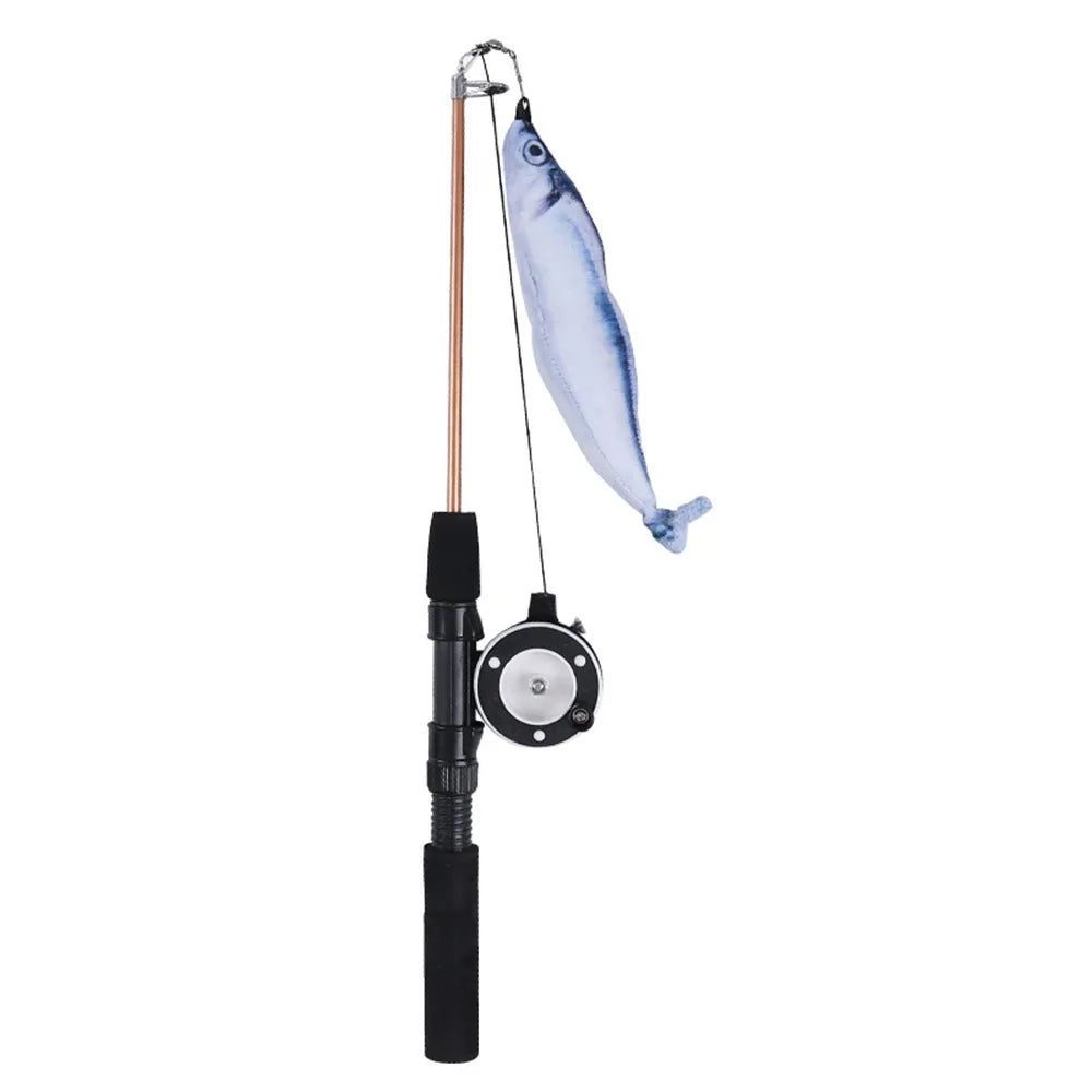 New Retractable Cat Teaser Wand Toy Ultra-Long Plush Cat Feather Toys Catnip Refills Cat Fishing Pole Toy for Indoor Cats