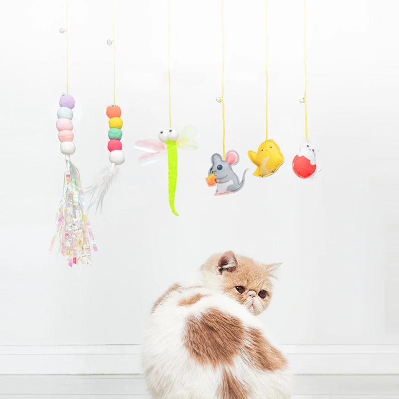 Interactive Cat Toy Hanging Simulation Cat Toy Funny Self-hey Interactive Toy for Kitten Playing Teaser Wand Toy Cat Supplies