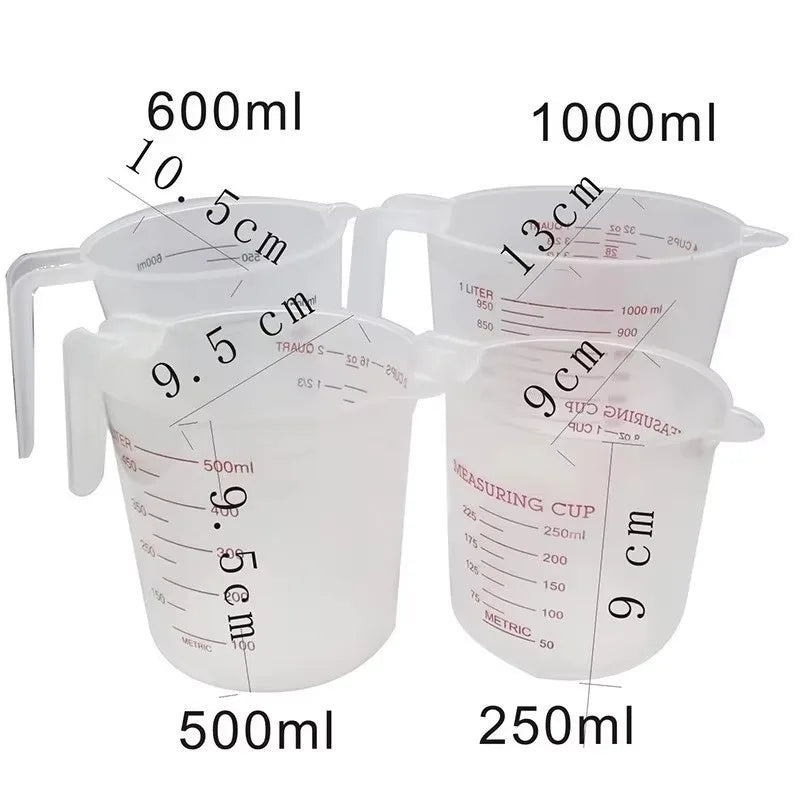 250/500/1000ML Easuring Cup Silicone Measuring Cups and Spoons Plastic Jug Digital Kitchen Scale Baking Tools Timer Accessories