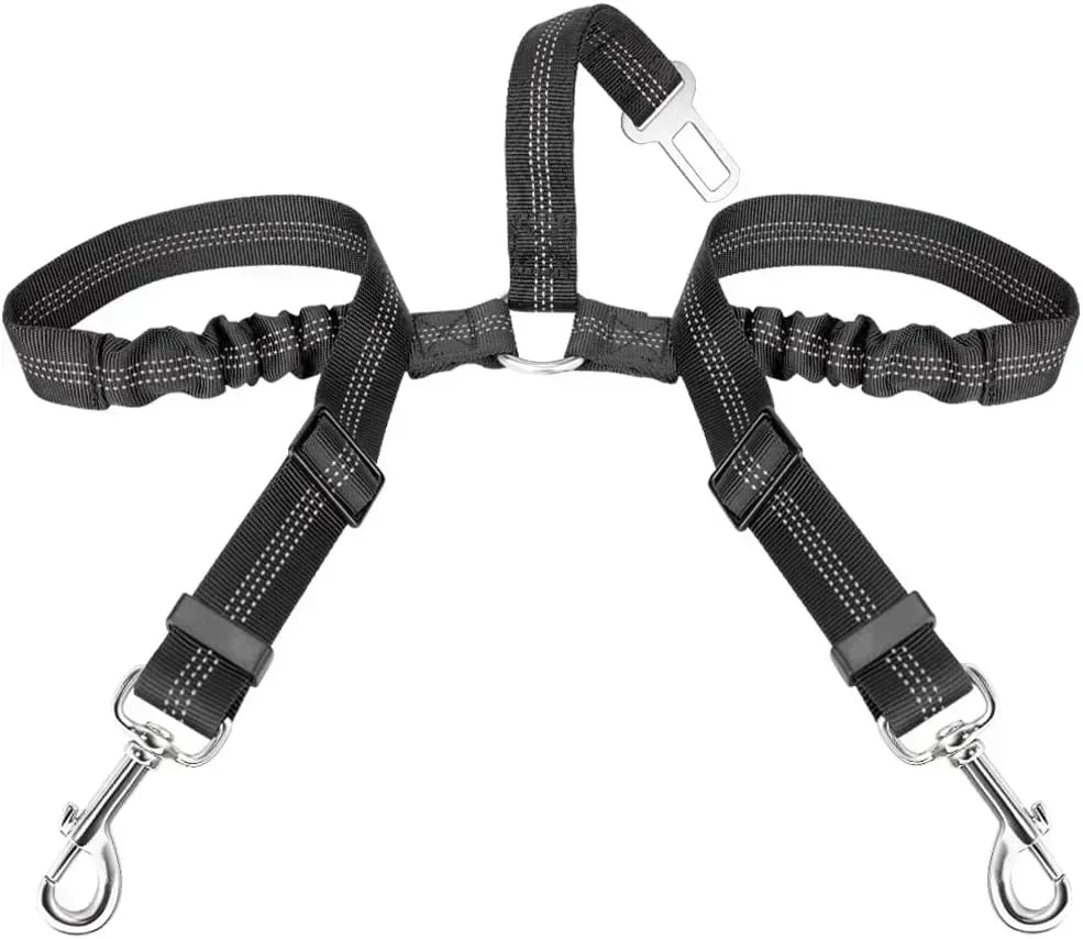 For Small Large Dogs Adjustable Reflective Elastic Lead Puppy Travel Car Safety Rope French Bulldo Durable Nylon Dog Seat Belt