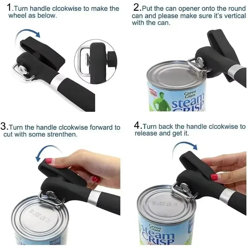 1pc Automatic Can Opener /Manual Jar Opener Tin  Touch None Sharp Edges Electric High Power Jar Tin Can Openers Kitchen Gadgets