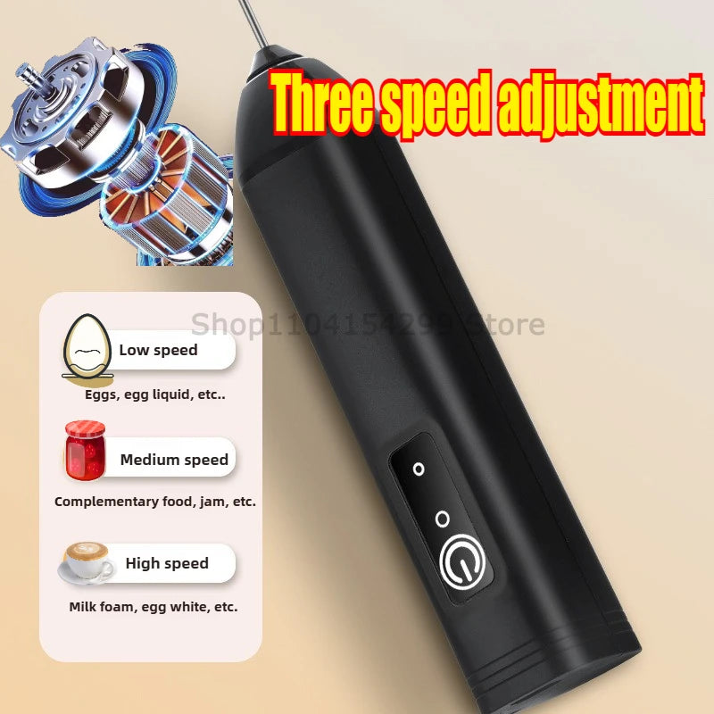 Wireless Milk Frothers Electric Handheld Blender Electrical Mini Coffee Maker Whisk Mixer with USB for Coffee Cappuccino Cream