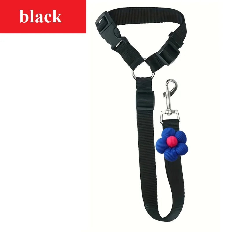 Pet Dog Cat Seat Belts, Car Headrest Restraint Reflective Adjustable Safety Leads Vehicle Seatbelt Harness for Dogs and Cats