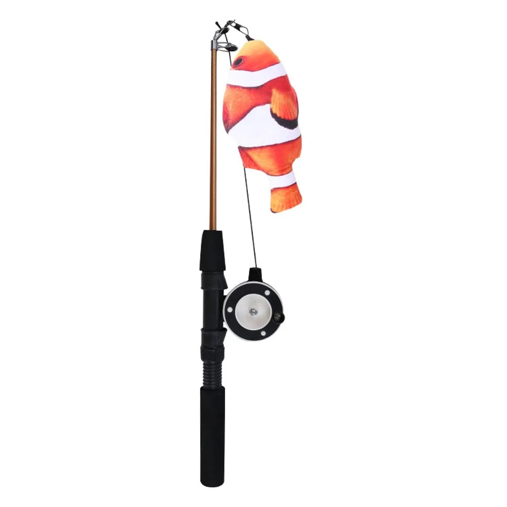 New Retractable Cat Teaser Wand Toy Ultra-Long Plush Cat Feather Toys Catnip Refills Cat Fishing Pole Toy for Indoor Cats