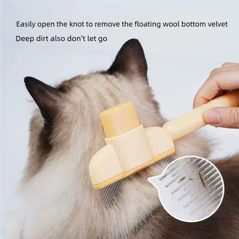 Dog Comb Pet Hair Remover One Button Dogs Brush Self-cleaning Cat Brush Massage Combs for Dog Grooming Brushes for Pet Products