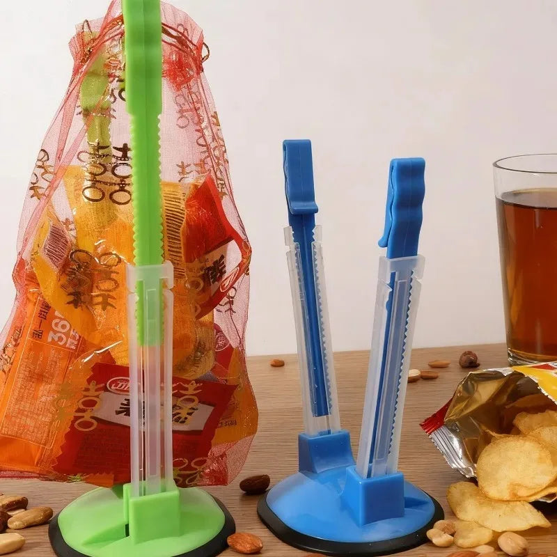 Hands Free Baggy Rack Clip Adjustable Non Slip Food Storage Bag Holder Reusable Fresh-Keeping Freezer Bag Support Kitchen Supply